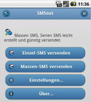 SMSOut auf Android Smartphones
